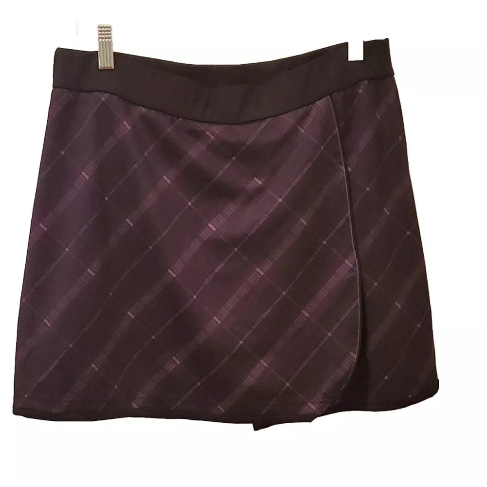Tommy Armour Dri-Logic Gray & Purple Plaid Tennis Golf Skort Women's L Athletic